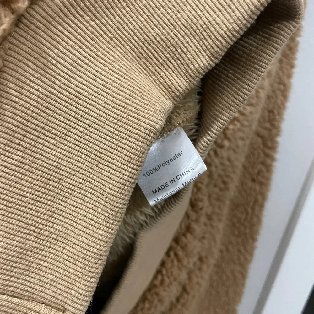 Merokeety Women’s Retro Deep Pile Teddy Bear Sherpa Fleece Jacket - Picture 6 of 6